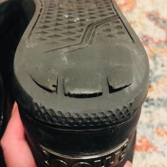 MOU Black Leather Shearling Sherpa Short Ankle Studded Boots Women's 7 to 7.5 - Picture 10 of 13